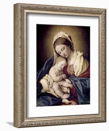 Madonna and Child-Giovanni Battista Salvi da Sassoferrato-Framed Giclee Print