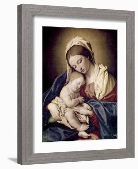 Madonna and Child-Giovanni Battista Salvi da Sassoferrato-Framed Giclee Print