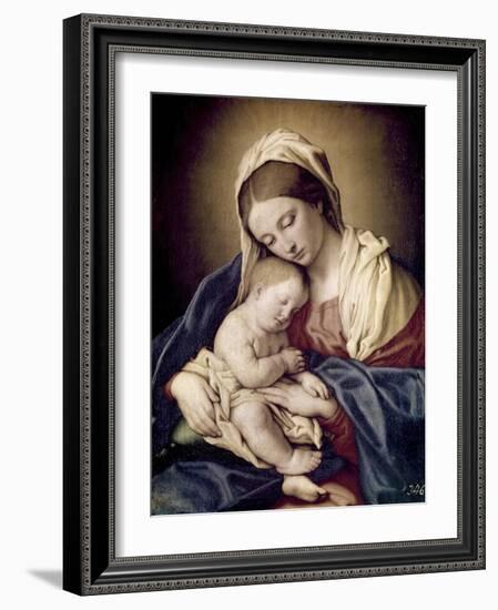 Madonna and Child-Giovanni Battista Salvi da Sassoferrato-Framed Giclee Print