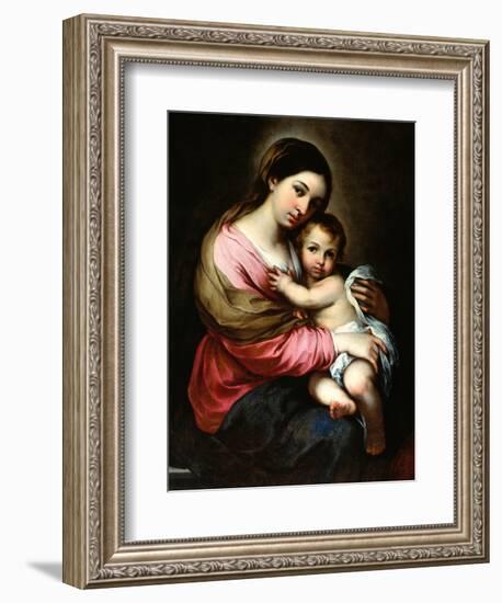 Madonna and Child-Bartolome Esteban Murillo-Framed Giclee Print