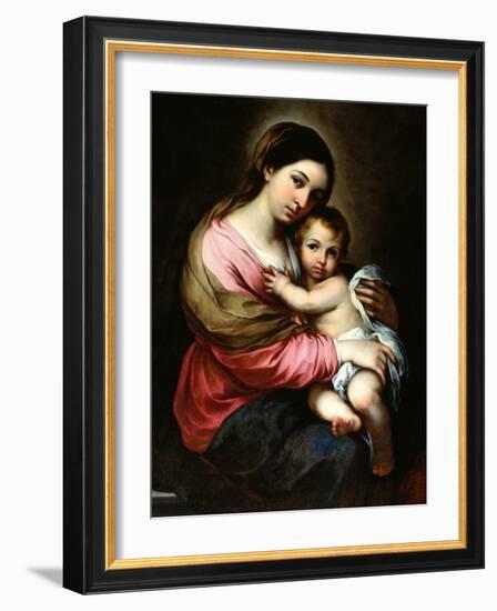 Madonna and Child-Bartolome Esteban Murillo-Framed Giclee Print