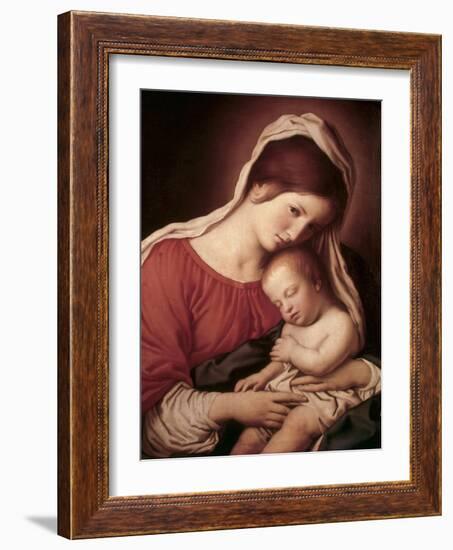 Madonna and Child-Giovanni Battista Salvi da Sassoferrato-Framed Giclee Print