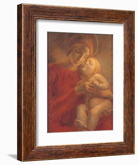 Madonna and Child-Gaetano Previati-Framed Art Print