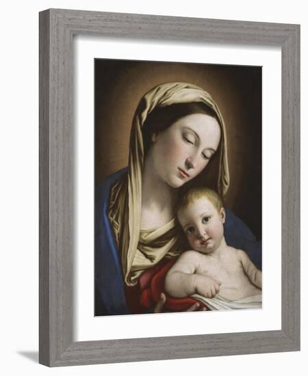 Madonna and Child-Giovanni Battista Salvi da Sassoferrato-Framed Giclee Print