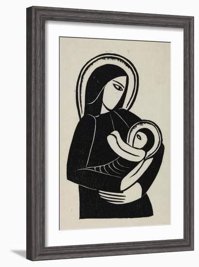 Madonna and Child-Eric Gill-Framed Art Print