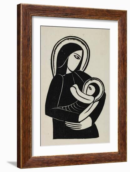 Madonna and Child-Eric Gill-Framed Art Print