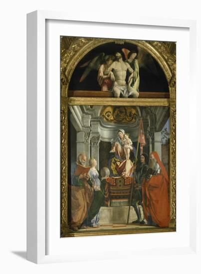 Madonna and Saints-Lorenzo Lotto-Framed Giclee Print