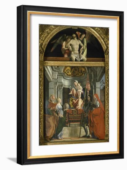 Madonna and Saints-Lorenzo Lotto-Framed Giclee Print