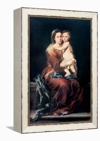 Madonna and the Rosary no.1-Bartolome Esteban Murillo-Framed Premier Image Canvas