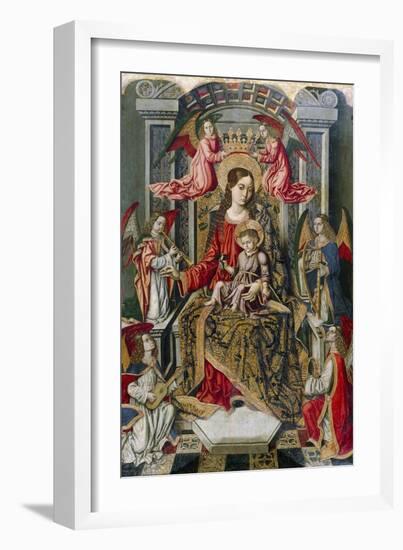 Madonna Enthroned, Detail from Saint Peter's Altarpiece-null-Framed Giclee Print