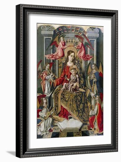 Madonna Enthroned, Detail from Saint Peter's Altarpiece-null-Framed Giclee Print