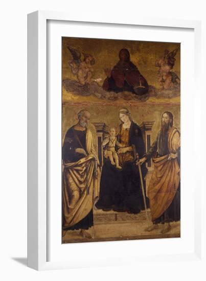 Madonna Enthroned with Child, St Peter and St Paul-Francesco Cicino Da Caiazzo-Framed Giclee Print