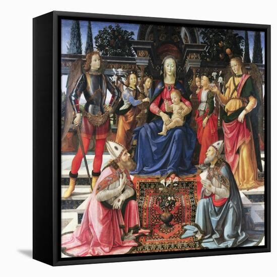 Madonna Enthroned with Saints-Domenico Ghirlandaio-Framed Premier Image Canvas