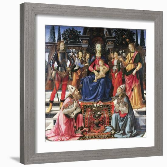 Madonna Enthroned with Saints-Domenico Ghirlandaio-Framed Giclee Print