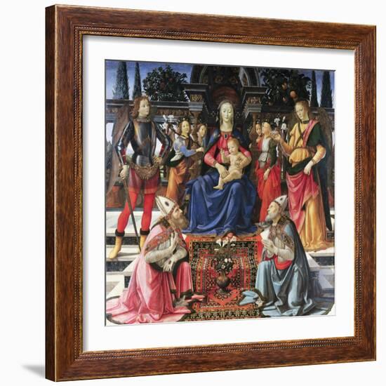 Madonna Enthroned with Saints-Domenico Ghirlandaio-Framed Giclee Print