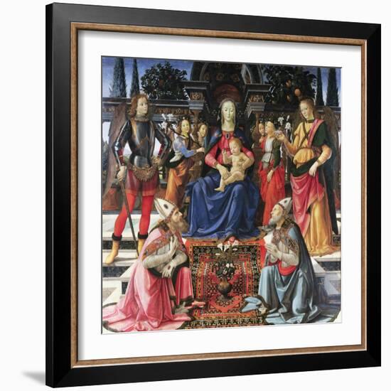 Madonna Enthroned with Saints-Domenico Ghirlandaio-Framed Giclee Print