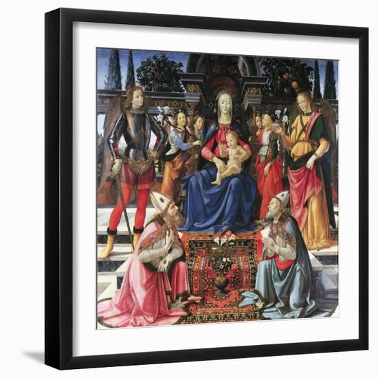 Madonna Enthroned with Saints-Domenico Ghirlandaio-Framed Giclee Print