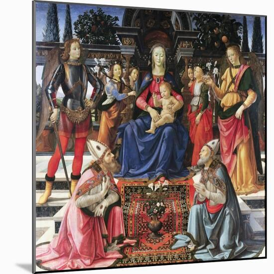 Madonna Enthroned with Saints-Domenico Ghirlandaio-Mounted Giclee Print