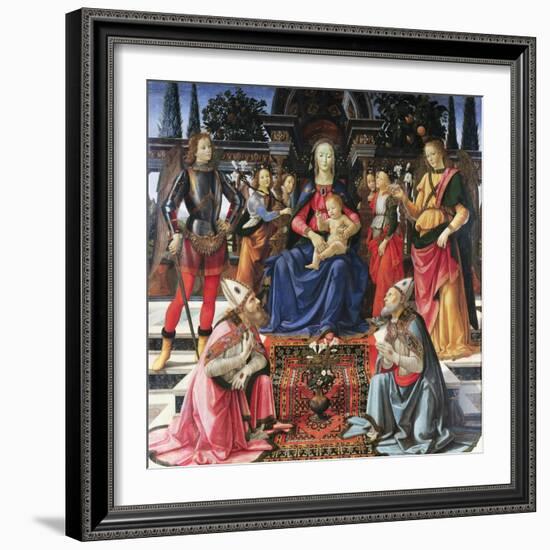 Madonna Enthroned with Saints-Domenico Ghirlandaio-Framed Giclee Print