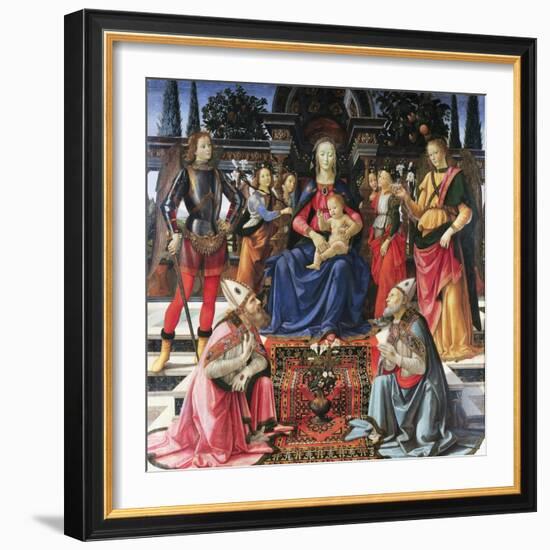 Madonna Enthroned with Saints-Domenico Ghirlandaio-Framed Giclee Print
