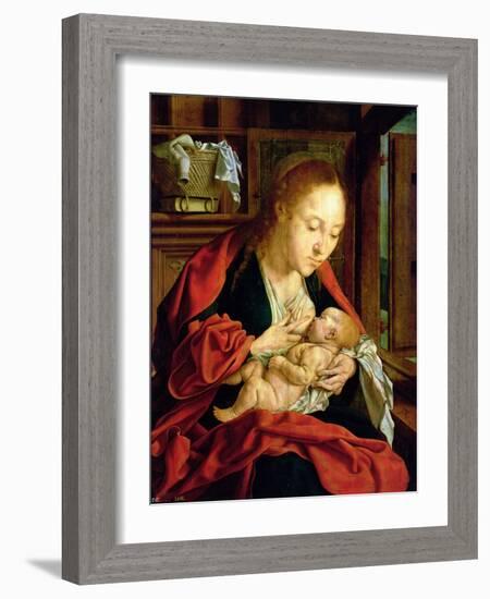 Madonna Feeding the Christ Child, 1511 (Oil on Panel)-Marinus Van Reymerswaele-Framed Giclee Print