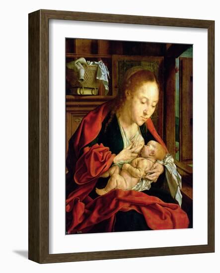 Madonna Feeding the Christ Child, 1511 (Oil on Panel)-Marinus Van Reymerswaele-Framed Giclee Print