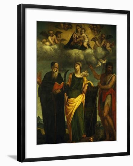 Madonna in Glory Between St John the Baptist and St Augustine-Padre Pietro Da Bagnara-Framed Giclee Print