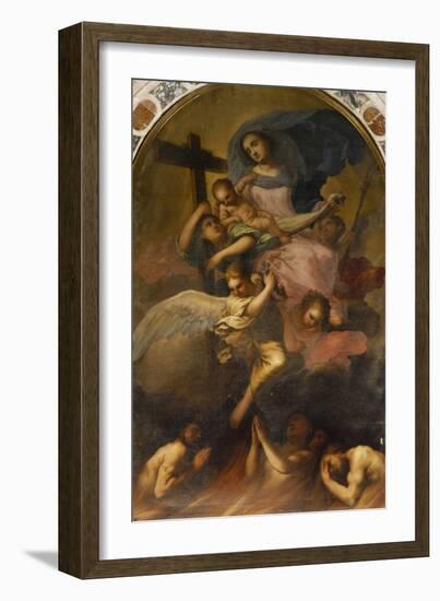 Madonna in Glory with the Child and the Souls of Purgatory, Ca 1700-Antonio Zanchi-Framed Giclee Print