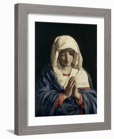 Madonna in Prayer-Giovanni Battista Salvi da Sassoferrato-Framed Giclee Print