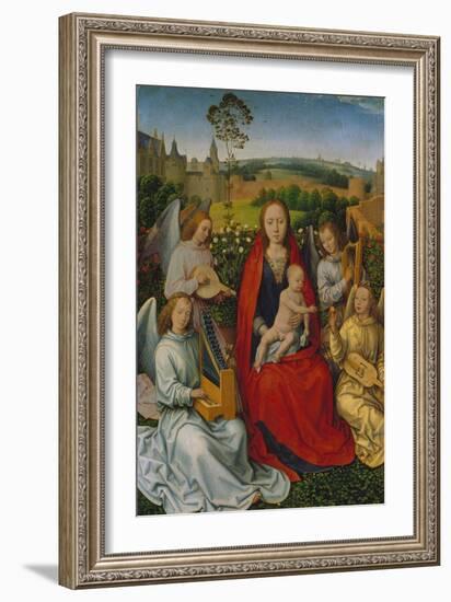 Madonna in the Rose Bower. Left Panel of a Diptych-Hans Memling-Framed Giclee Print