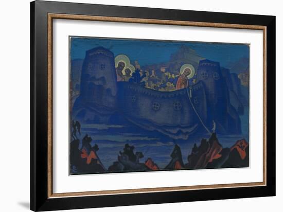 Madonna Laboris, Sketch, 1933 (Tempera on Canvas Laid on Cardboard)-Nicholas Roerich-Framed Giclee Print
