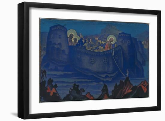 Madonna Laboris, Sketch, 1933 (Tempera on Canvas Laid on Cardboard)-Nicholas Roerich-Framed Giclee Print