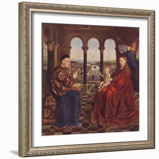 Madonna of Chancellor Rolin, c1435, (1938)-Jan Van Eyck-Framed Giclee Print