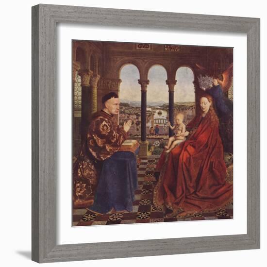 Madonna of Chancellor Rolin, c1435, (1938)-Jan Van Eyck-Framed Giclee Print