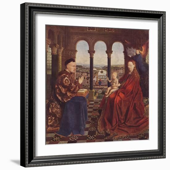 Madonna of Chancellor Rolin, c1435, (1938)-Jan Van Eyck-Framed Giclee Print