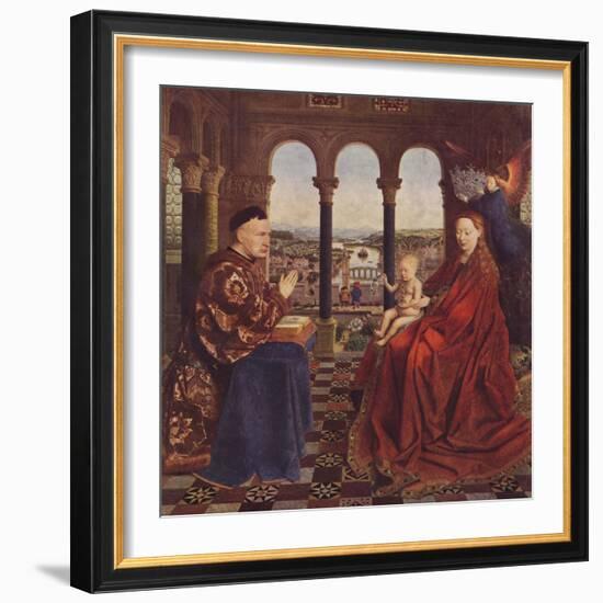 Madonna of Chancellor Rolin, c1435, (1938)-Jan Van Eyck-Framed Giclee Print