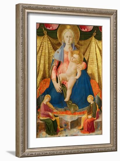 Madonna of Humility with Two Musician Angels, C. 1450-Zanobi Strozzi-Framed Giclee Print