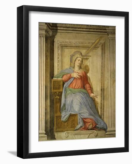 Madonna of the Annunciation, Fresco, Library-Francesco De Rossi Salviati Cecchino-Framed Giclee Print