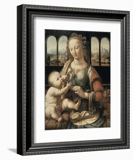 Madonna of the Carnation-Leonardo da Vinci-Framed Giclee Print