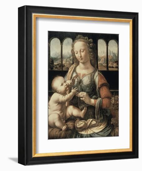 Madonna of the Carnation-Leonardo da Vinci-Framed Giclee Print