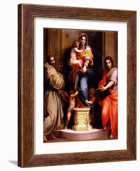 Madonna of the Harpies (Madonna Delle Arpi), 1517-Andrea del Sarto-Framed Giclee Print