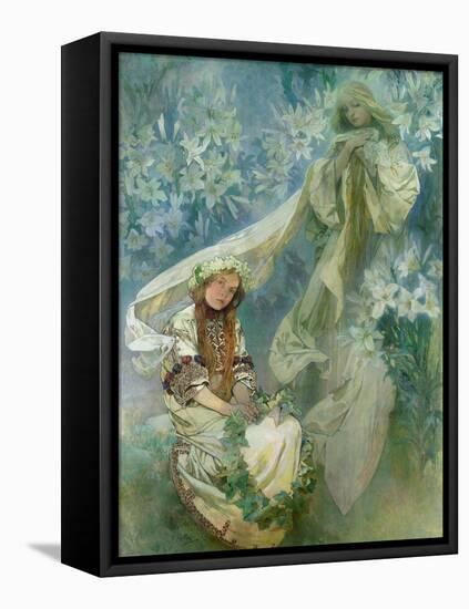 Madonna of the Lilies, 1905-Alphonse Mucha-Framed Premier Image Canvas