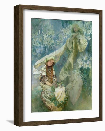 Madonna of the Lilies, 1905-Alphonse Mucha-Framed Giclee Print