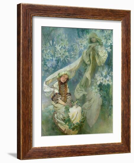 Madonna of the Lilies, 1905-Alphonse Mucha-Framed Giclee Print