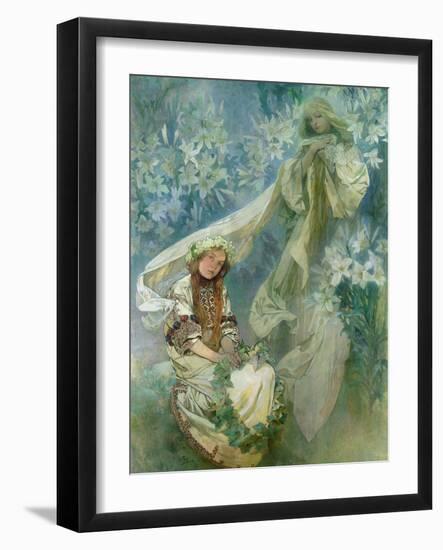 Madonna of the Lilies, 1905-Alphonse Mucha-Framed Giclee Print