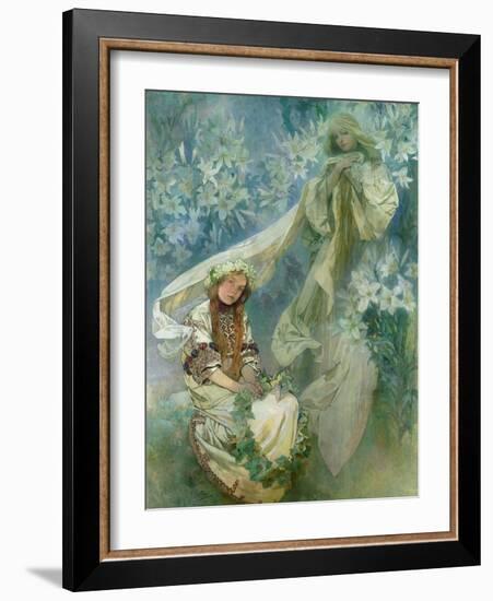 Madonna of the Lilies, 1905-Alphonse Mucha-Framed Giclee Print