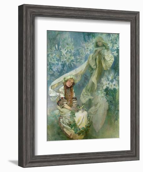 Madonna of the Lilies, 1905-Alphonse Mucha-Framed Giclee Print