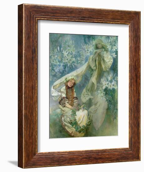 Madonna of the Lilies, 1905-Alphonse Mucha-Framed Giclee Print