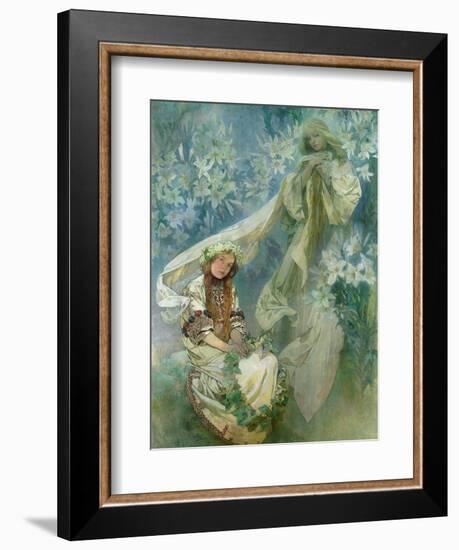 Madonna of the Lilies, 1905-Alphonse Mucha-Framed Giclee Print