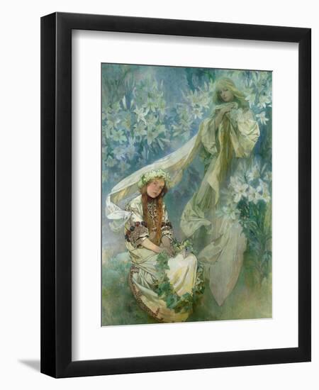 Madonna of the Lilies, 1905-Alphonse Mucha-Framed Giclee Print